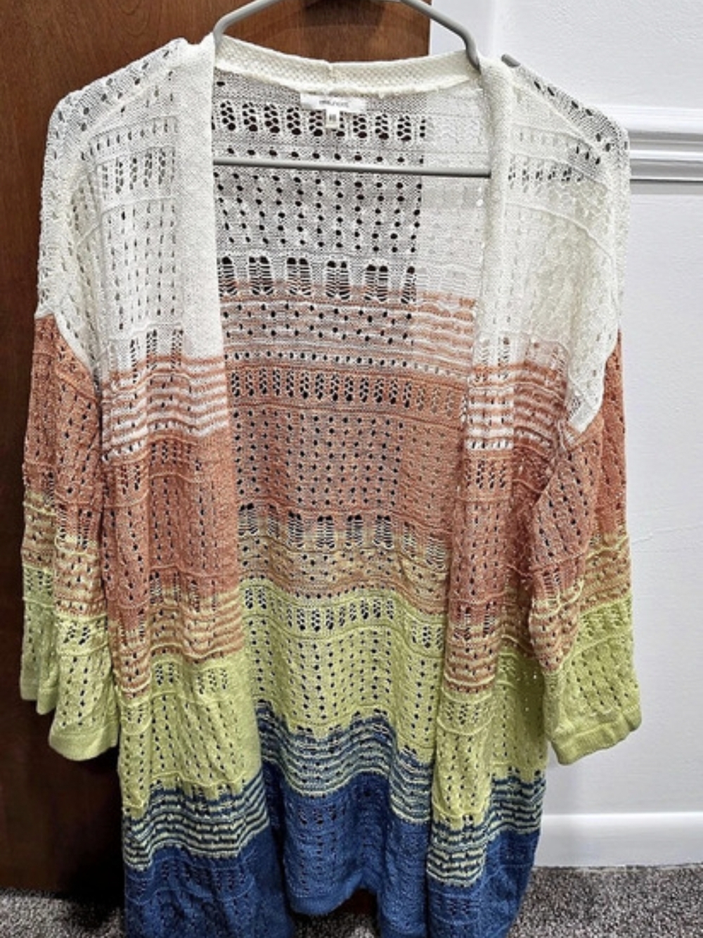 maurices Color Block Open Knit Sweater Size Medium